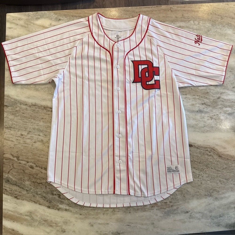 NWOT Dynasty Washington Nationals MLB Jersey Red Button-Up Baseball Men’s Large